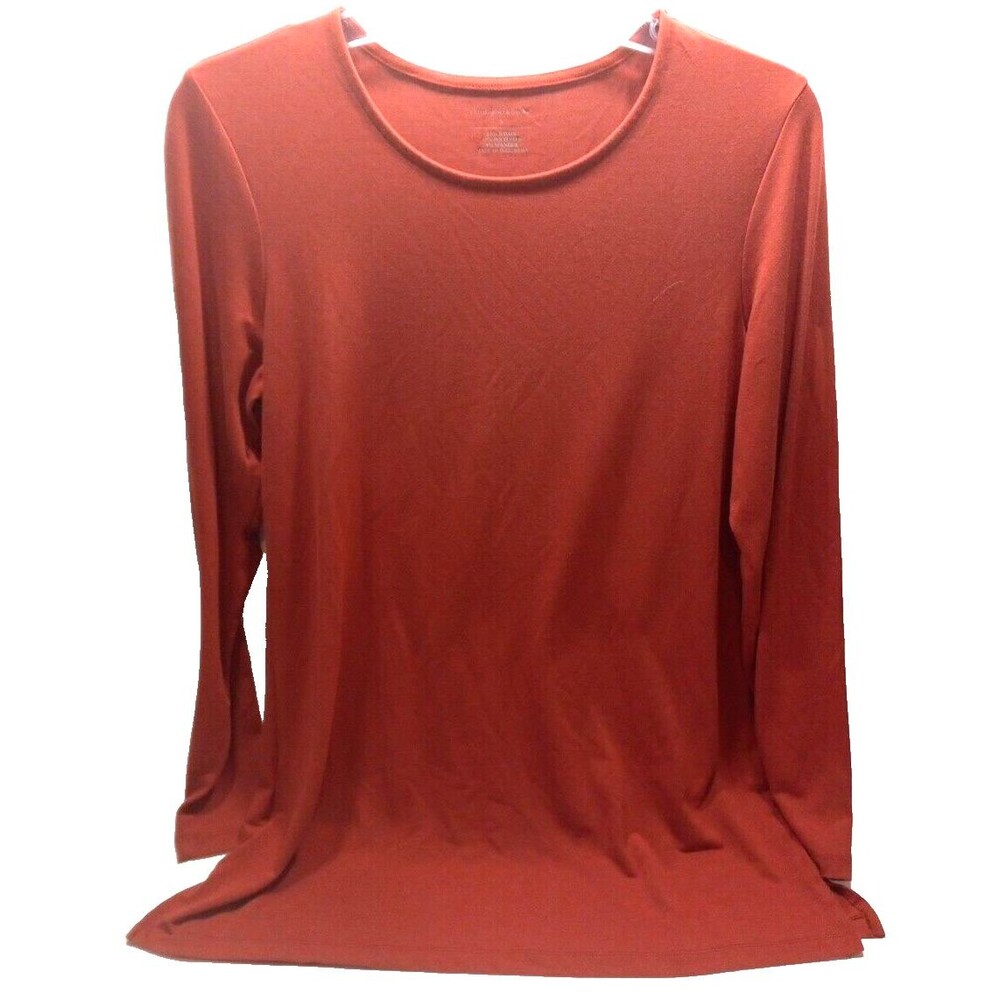 christopher & banks long sleeve women's Small Rust long sleeve Tee Shirt Tunic
